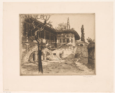 View of a courtyard in Edessa, Louis Godefroy, 1917 Canvas Print