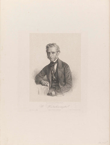 Portrait of W. Hutschenruyter, 1854, Adrianus Johannes Ehnle, 1855 Canvas Print