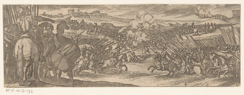 Two armies attacking each other, Antonio Tempesta, 1599 Canvas Print