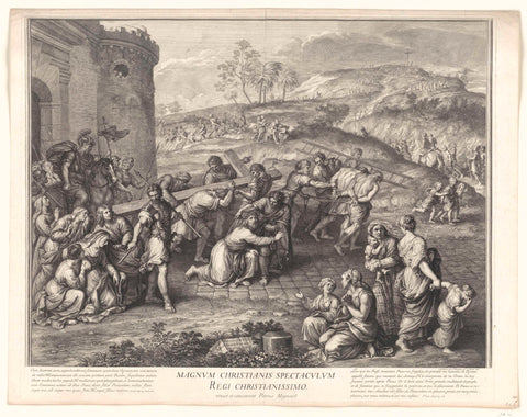 De kruisdraging, Gérard Audran, 1650 - 1703 Canvas Print