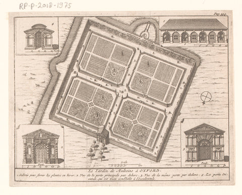 Map of the Botanical Garden, at Oxford, anonymous, 1707 Canvas Print