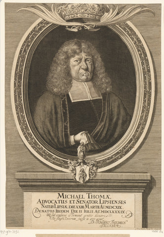 Portrait of Michael Thomae, Christian Romstet, 1665 - 1721 Canvas Print