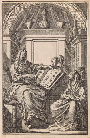 Title page of Jan Luijken 'Het Leerzaam Huisraad', 1711, Jan Luyken, 1711 Canvas Print