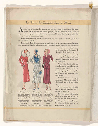 Art - Goût - Beauté, Feuillets de l' elegance féminine, May 1931, No. 129, 11th Year, p. 32, anonymous, 1931 Canvas Print