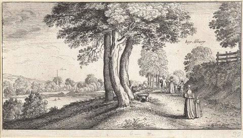 River landscape near Albury, Wenceslaus Hollar, 1645 Canvas Print