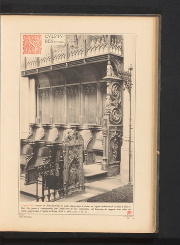 Oak decorated choir stalls in the St. John's Cathedral in Den Bosch, anonymous, c. 1881 - in or before 1889 Canvas Print