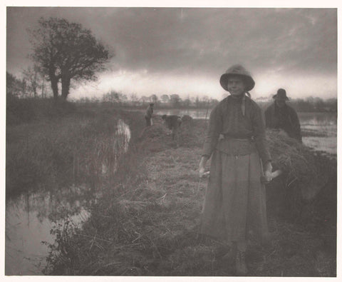 Haymaking in Norfolk Broads, Peter Henry Emerson (attributed to), 1885 - 1886 Canvas Print