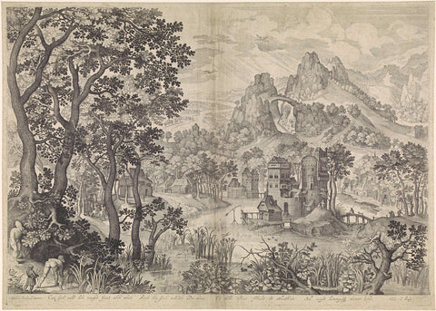 Landscape with duck hunting, anonymous, 1600 - 1706 Canvas Print