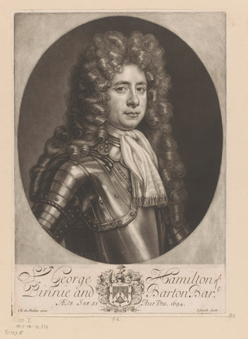 Portret van George Hamilton, John Smith (prentmaker/ uitgever), 1694 - 1742 Canvas Print