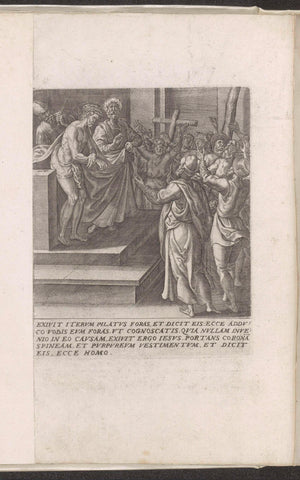 Christ shown to the people (Ecce Homo), Johannes Wierix, 1572 Canvas Print