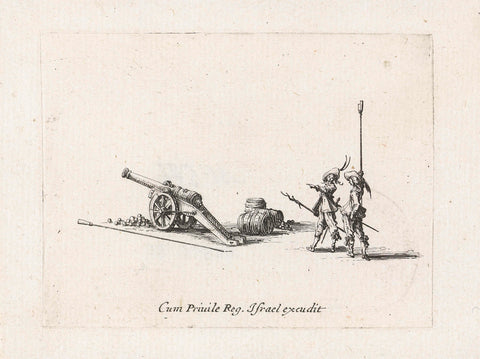 Exercises with a cannon: preparation for the firing of a cannon, Jacques Callot, 1635 Canvas Print