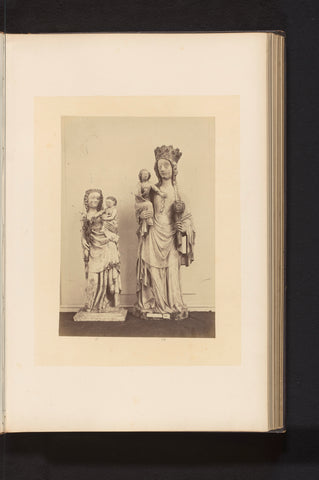 Sculpture of alabaster and a sculpture of marble of Mary with child, exhibited at an exhibition on religious objects from the Middle Ages and Renaissance in 1864 in Mechelen, Joseph Maes, 1864 Canvas Print