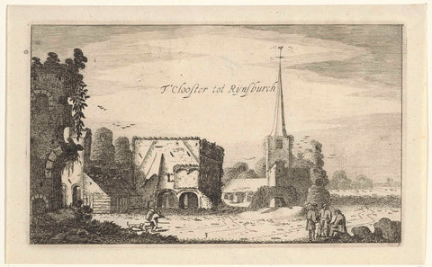 View of the Ruins of the Abbey of Rijnsburg, Jan van de Velde (II), 1616 Canvas Print