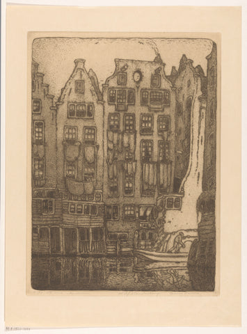 Grachtenhuizen on the Sint-Olofssteeg in Amsterdam, Wijnand Otto Jan Nieuwenkamp, 1916 Canvas Print