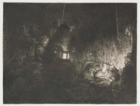 The Adoration of the Shepherds, Rembrandt van Rijn, c. 1657 Canvas Print