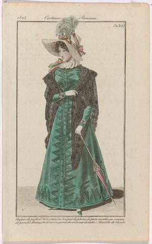 Journal des Dames et des Modes, Costume Parisien', 30 April 1825, (2316): Chapeau de paille d'Itali (...), anonymous, 1825 Canvas Print