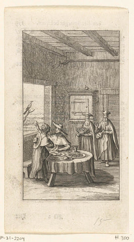 Willemynken ignores two clergy with the holy sacrament, Boetius Adamsz. Bolswert, 1638 Canvas Print