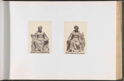 Plaster models for sculptures on the Palais du Louvre: left 