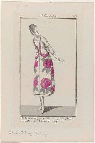 Le Goût du Jour, 1920, No. 9 : Satin dress (...), anonymous, 1920 Canvas Print