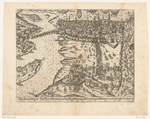 Siege of Rouen, 1592, anonymous, 1592 - 1594 Canvas Print