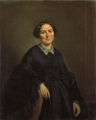 Johanna Christina Beelenkamp (1820-90). Wife of Cornelis Outshoorn, Moritz Calisch, 1850 - 1870 Canvas Print