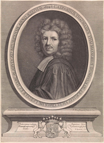 Portrait of the lawyer Gaspard Thaumas de la Thaumasière, lord of Gerissay at the age of 63, Pieter van Schuppen, 1695 Canvas Print