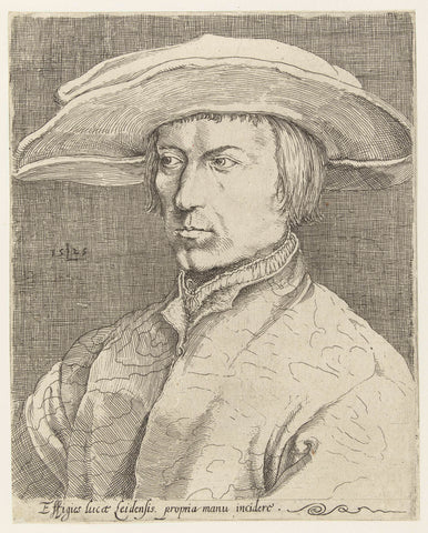 The so-called self-portrait of Lucas van Leyden, anonymous, 1575 - 1625 Canvas Print