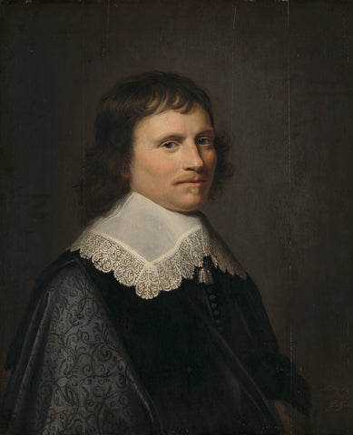 Portrait of a Man, thought to be Salomon van Schoonhoven (1617-1653), Lord Lieutenant of Putten, Jacob Willemsz. Delff (II), 1643 Canvas Print