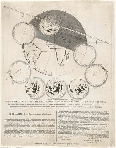 Solar eclipse of July 25, 1748, anonymous, 1748 Canvas Print