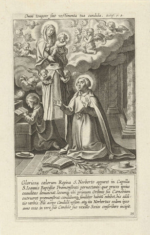 Vision of the Virgin Mary with Christ Child, Cornelis Galle (I) (attributed to), 1622 Canvas Print