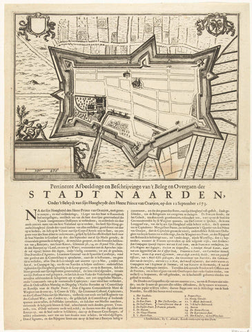 Map of Naarden, besieged and conquered by the Prince of Orange, 1673, anonymous, 1673 Canvas Print