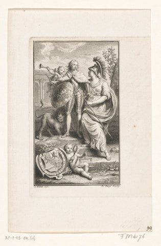 Allegory on the age of majority of William V, 1766, Pieter Tanjé, 1766 Canvas Print