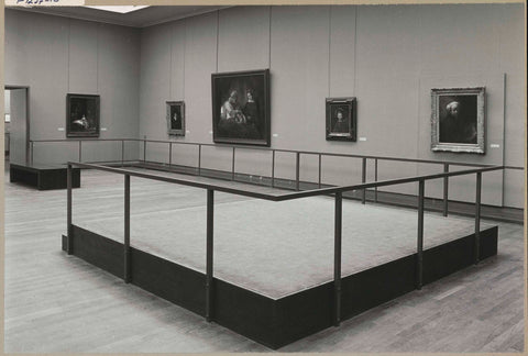 Room with five paintings, an elevation, a bench for visitors and a passageway, c. 1969 Canvas Print