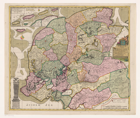 Map of Friesland, anonymous, 1706 Canvas Print