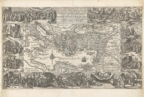 Map of the countries in the North-East of the Mediterranean, Baptista of Doetechum, 1603 - 1604 Canvas Print