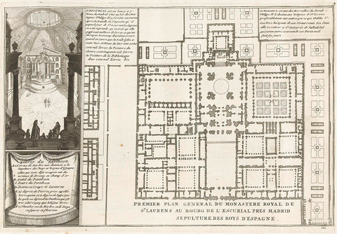 Map of the Escorial, c. 1702, anonymous, 1702 - 1703 Canvas Print