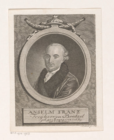 Portret van Anselm Franz, Freiherr von Bentzel-Sternau, Christoph Wilhelm Bock, in or after 1786 Canvas Print