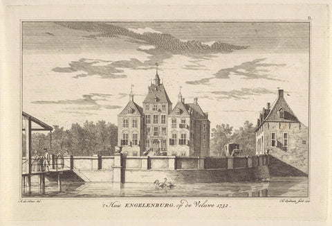 Gezicht op kasteel Engelenburg, Hendrik Spilman, 1741 Canvas Print