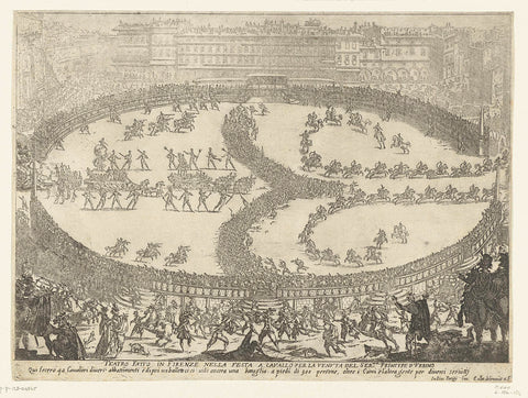 Feast in Florence: procession of soldiers and floats, Jacques Callot, 1616 Canvas Print