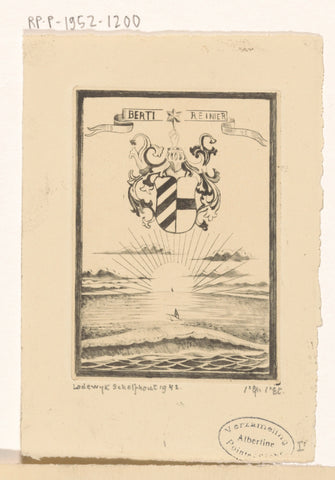 Ex libris of Berti and Reinier, Lodewijk Schelfhout, 1942 Canvas Print