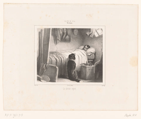 Deathbed of a poor painter, Marie Alexandre Alophe, 1844 Canvas Print