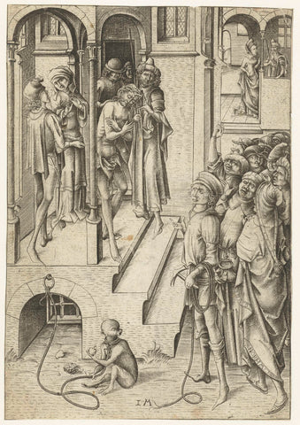 Christ shown to the people (Ecce homo), Israhel van Meckenem, 1455 - 1503 Canvas Print