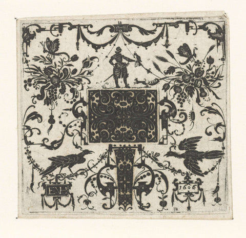 Black ornament with rectangle, Esaias van Hulsen, 1606 Canvas Print