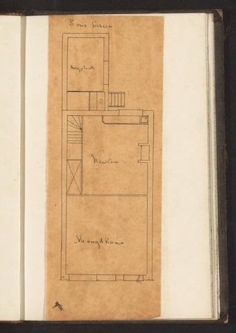 Floor plan of the basement of a house, Willem Springer jr., c. 1864 Canvas Print