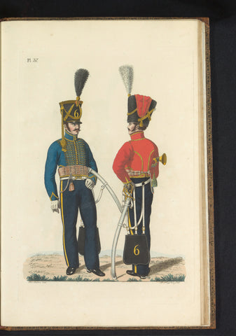 Hussaar and Trompetter, on foot, Dirk Sluyter, 1823 Canvas Print