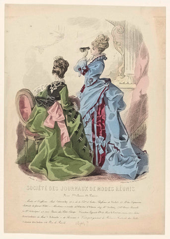 Société des journals de modes réunis, ca. 1874, No. 152: Modes et Coiffures (...), A. Portier, c. 1874 Canvas Print