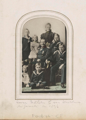 Group portrait of Kaiser Wilhelm II of Germany and his family, anonymous, 1896 Canvas Print