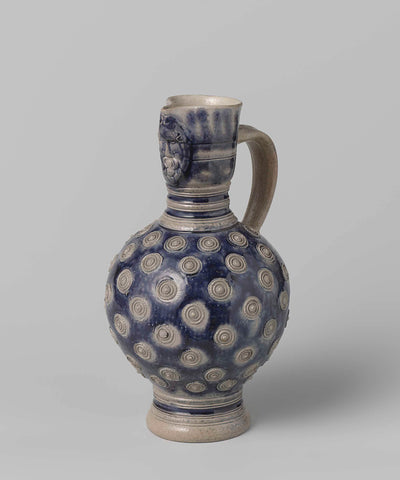 Jug with a mask and medallions, anonymous, c. 1630 - c. 1700 Canvas Print