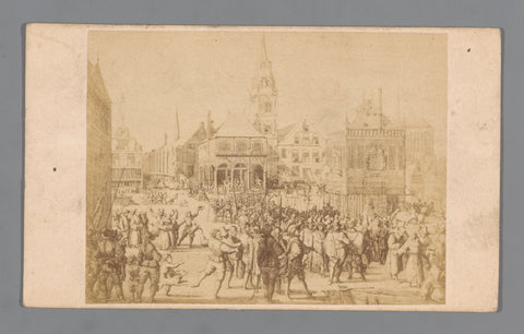 Photo reproduction of an engraving of the Alteration of Amsterdam in 1578, anonymous, 1850 - 1900 Canvas Print