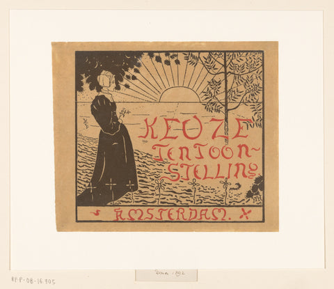 Cover design for: Catalogus der Keuze-tentoonstelling van hedendaagsche Nederlandsche kunst, 1892, Richard Nicolaüs Roland Holst, 1892 Canvas Print